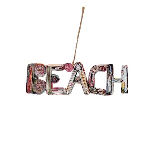 Beach Sign Ornament - Recycled Paper