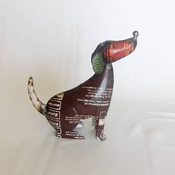 Biscuit the Sniffing Dog • Recycled Metal Animals