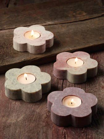 Stone Flower TLight Holder