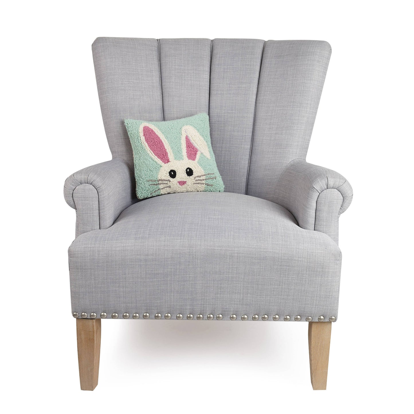 Bunny Hook Pillow - 10" x 10" throw pillow - decorative throw pillow