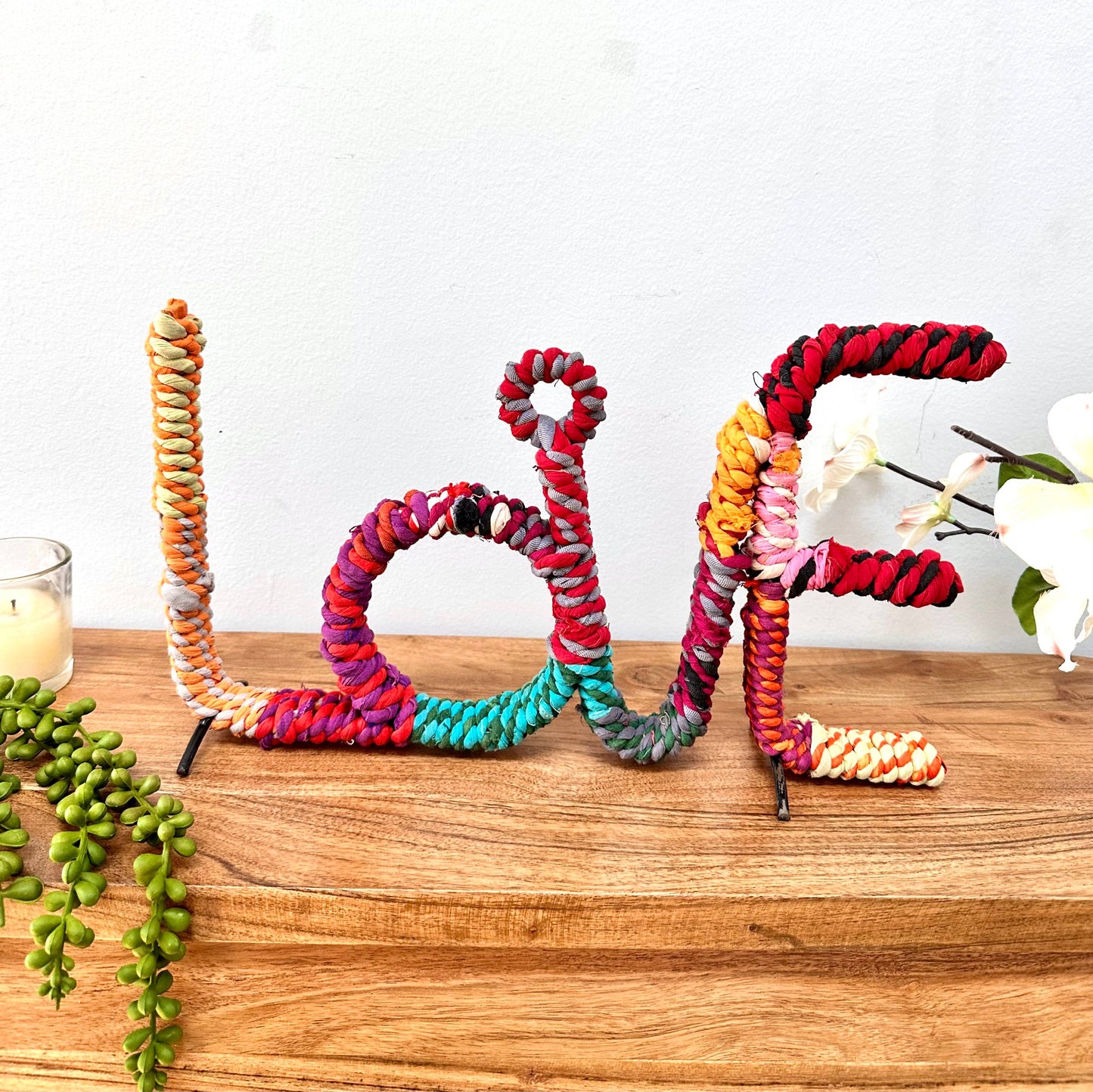 Colorful Jute "LOVE" Sign