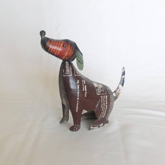 Biscuit the Sniffing Dog • Recycled Metal Animals