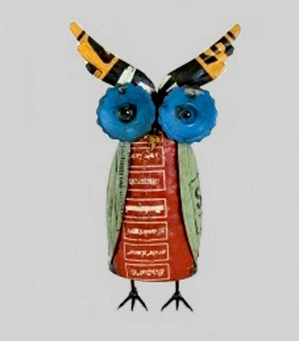 Bernie 13" Owl •Recycled Metal Animals