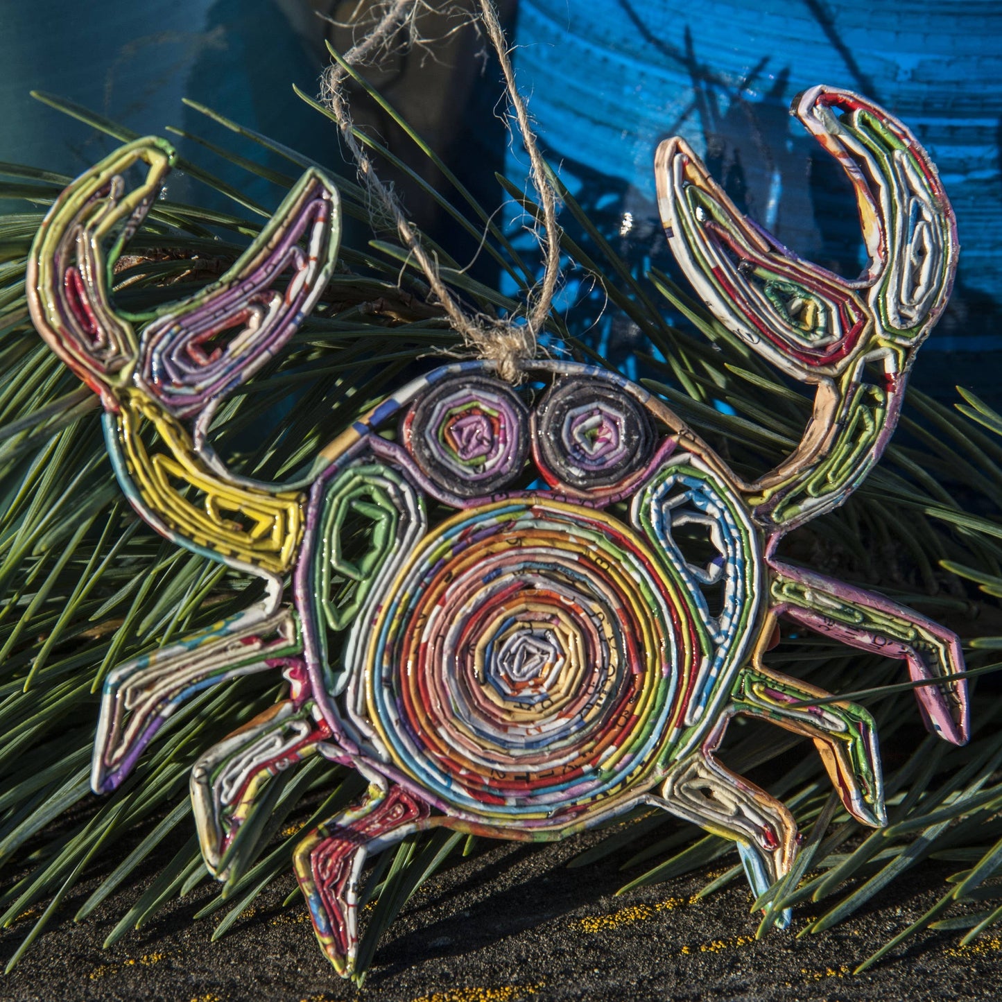 Cartoon Crab Coastal Ornament - Recycled Paper