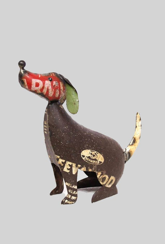 Biscuit the Sniffing Dog • Recycled Metal Animals