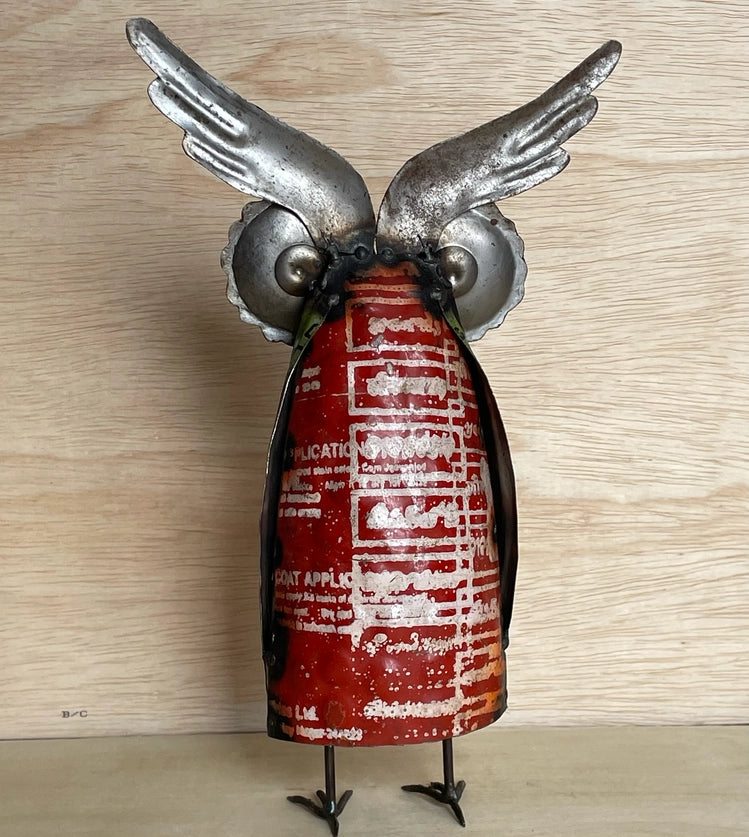 Bernie 13" Owl •Recycled Metal Animals