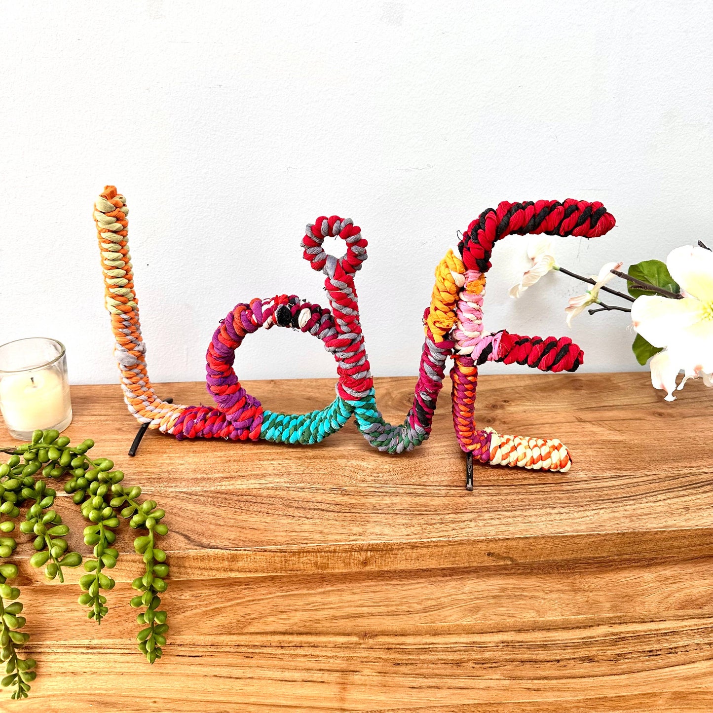 Colorful Jute "LOVE" Sign