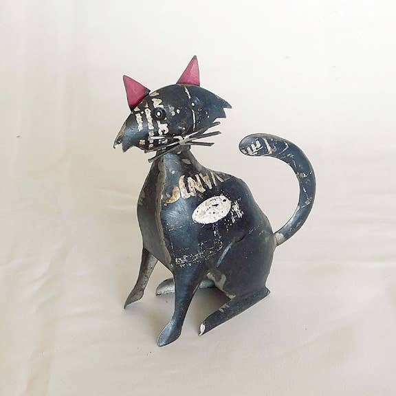 Lexi the cat • Black Cat Recycled Metal Animals