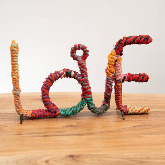 Colorful Jute "LOVE" Sign