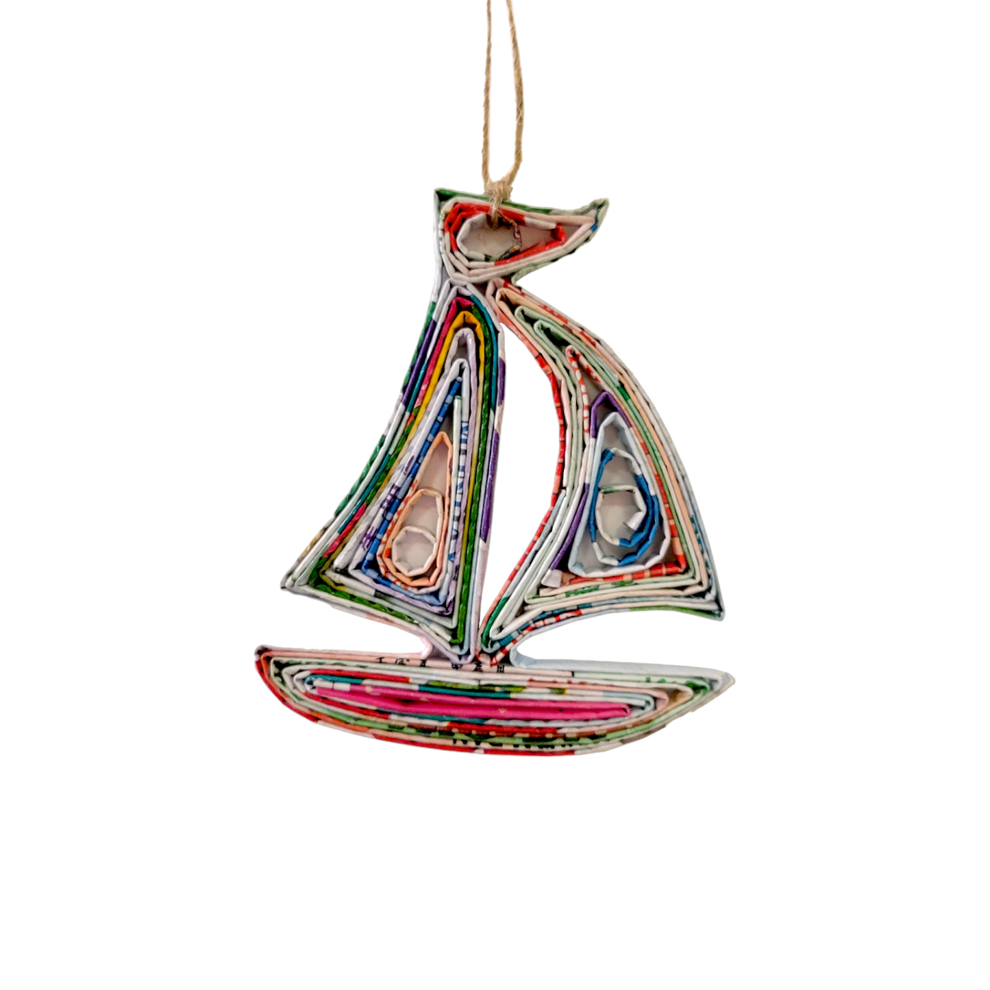 Sailboat Ornament - Recycled Paper