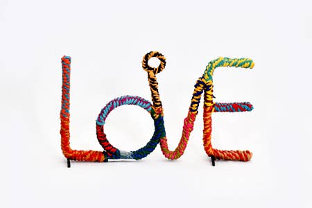 Colorful Jute "LOVE" Sign